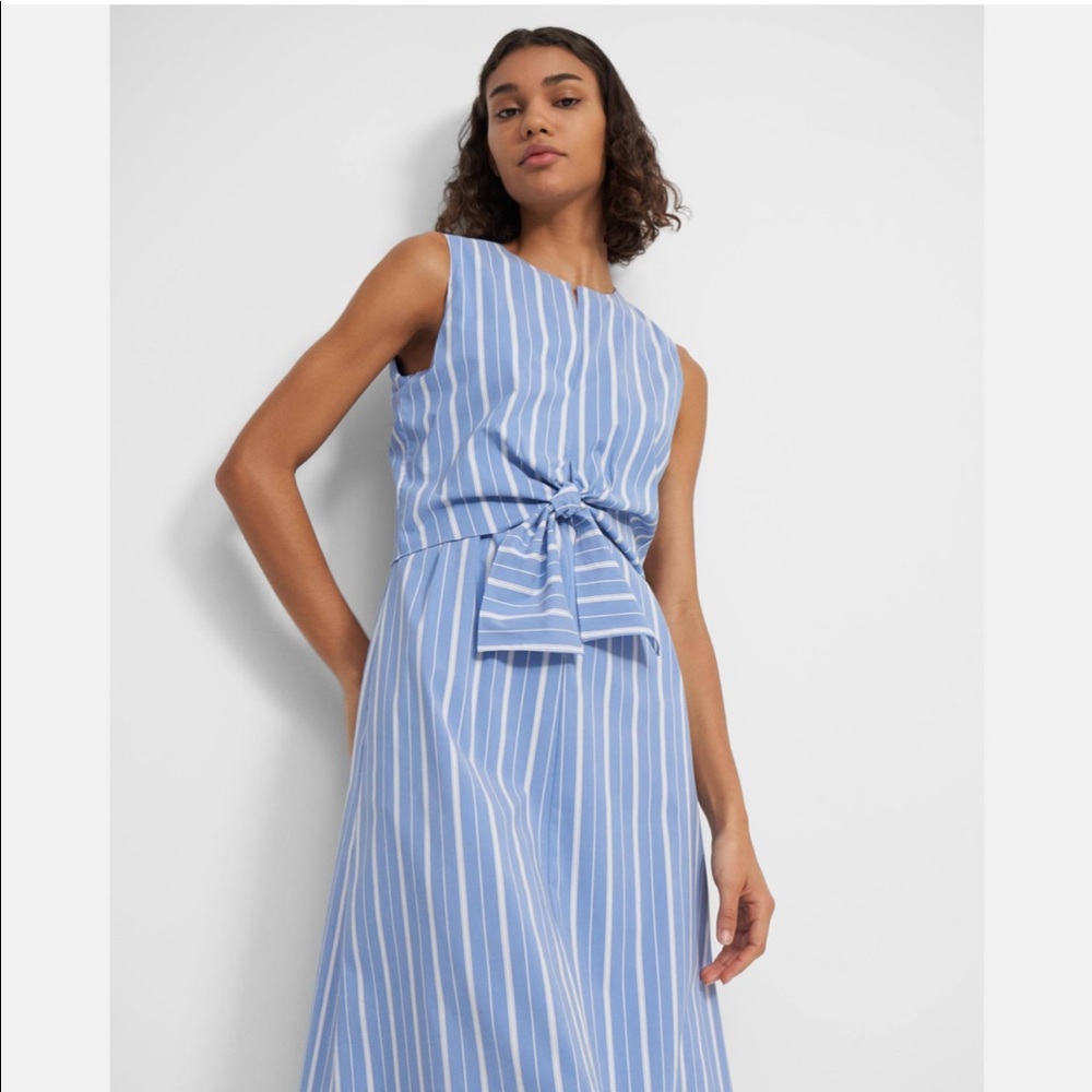 Theory tie front midi Dress